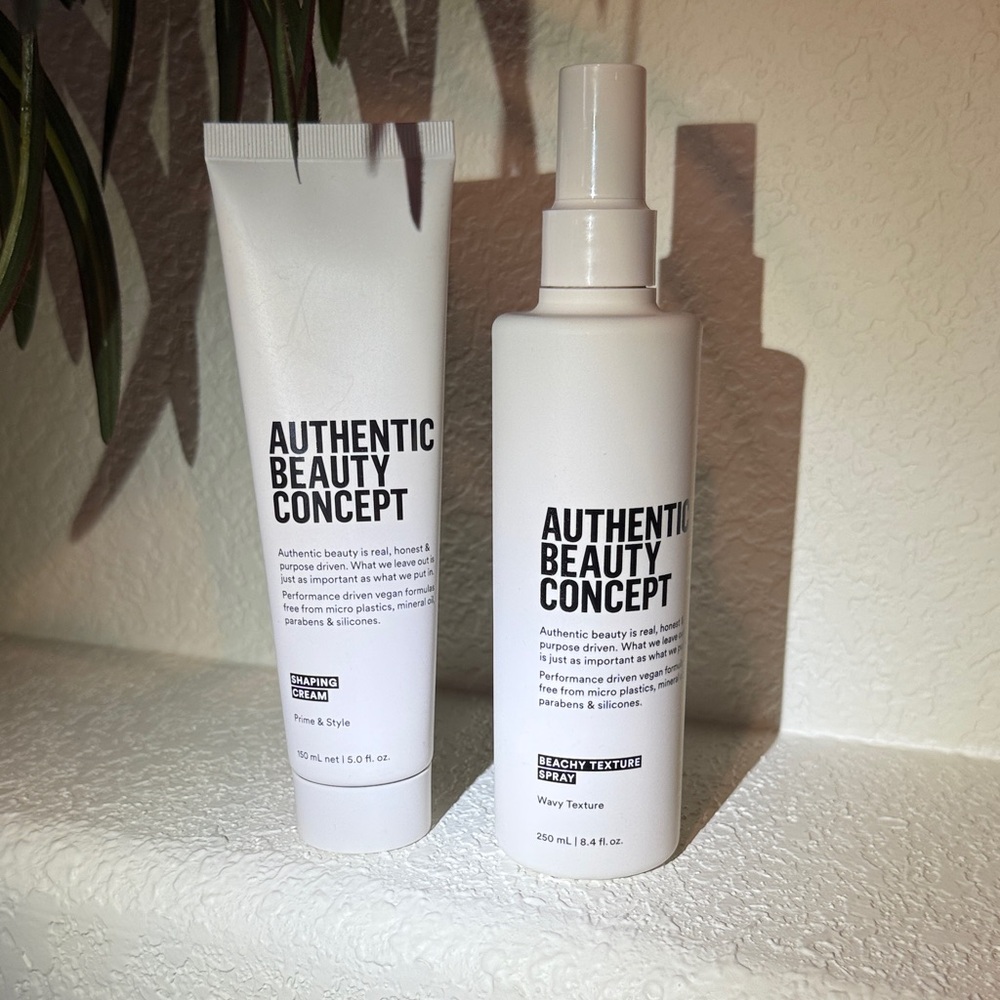 Authentic Beauty Concept Hair Styling Set Shaping Cream & Beach Texture Spray